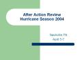 After Action Review Hurricane Season 2004