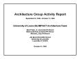 Architecture Group Activity Report September 10, 1999 October 13, 1999 University of Louisville IMPA