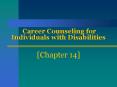 Career Counseling for Individuals with Disabilities