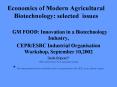 Economics of Modern Agricultural Biotechnology: selected issues