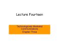 Lecture Fourteen