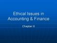 Ethical Issues in Accounting