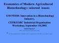 Economics of Modern Agricultural Biotechnology: selected issues