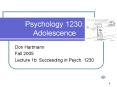 Psychology 1230: Adolescence