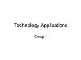 Technology Applications