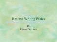 Resume Writing Basics