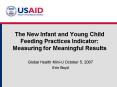 The New Infant and Young Child Feeding Practices Indicator: Measuring for Meaningful Results