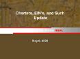 Charters, EINs, and Such Update