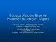 Biological Weapons: Essential Information on Category B Agents