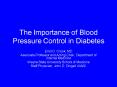 The Importance of Blood Pressure Control in Diabetes