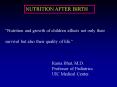 NUTRITION AFTER BIRTH