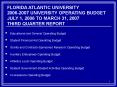 FLORIDA ATLANTIC UNIVERSITY 2004-2005 UNIVERSITY OPERATING BUDGET JULY 1, 2004 TO SEPTEMBER 30, 2004 FIRST QUARTER REPORT
