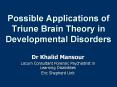 Possible Applications of Triune Brain Theory in Developmental Disorders