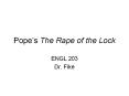 Popes The Rape of the Lock