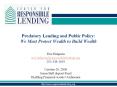 Predatory Lending and Public Policy: We Must Protect Wealth to Build Wealth