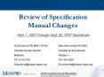 Review of Specification Manual Changes