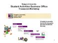 Rutgers University Student Activities Business Office Treasurers Workshop