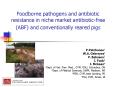Foodborne pathogens and antibiotic resistance in niche market antibioticfree ABF and conventionally