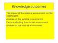 Knowledge outcomes