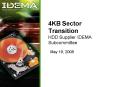 4KB Sector Transition HDD Supplier IDEMA Subcommittee