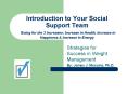 Introduction to Your Social Support Team Going for the 3 Increases: Increase in Health, Increase in