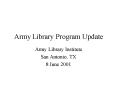 Army Library Program Update