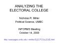 ANALYZING THE ELECTORAL COLLEGE