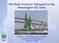 The Role of Ozone Transport in the Washington DC Area