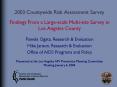 2003 Countywide Risk Assessment Survey Findings From a Largescale Multisite Survey in Los Angeles Co