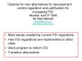 Options for new alternatives for development control regulation and justification for increasing FSI