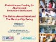 Restrictions on Funding for Abortion and Involuntary Sterilization The Helms Amendment and The Mexic