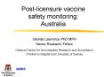 Postlicensure vaccine safety monitoring: Australia