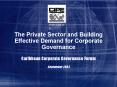 The Private Sector and Building Effective Demand for Corporate Governance