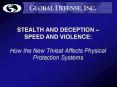 STEALTH AND DECEPTION SPEED AND VIOLENCE: How the New Threat Affects Physical Protection Systems