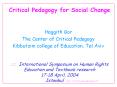 Critical Pedagogy for Social Change 