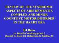REVIEW OF THE SYNDROMIC ASPECTS OF AIDS DEMENTIA COMPLEX AND MINOR COGNITIVE MOTOR DISORDER IN THE H