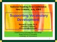 Supporting Vocabulary Development