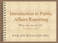 Introduction to Public Affairs Reporting