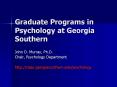 Graduate Programs in Psychology at Georgia Southern