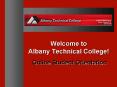 Welcome to Albany Technical College Online Student Orientation