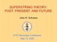 SUPERSTRING THEORY: PAST, PRESENT, AND FUTURE John H. Schwarz