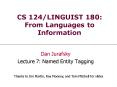 CS 124LINGUIST 180: From Languages to Information