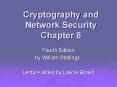 Cryptography and Network Security Chapter 8