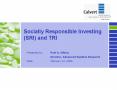 Socially Responsible Investing SRI and TRI