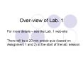 Overview of Lab. 1