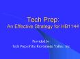 Tech Prep: An Effective Strategy for HB1144