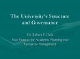 The Universitys Structure and Governance