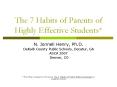 The 7 Habits of Parents of Highly Effective Students