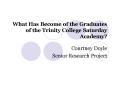 What Has Become of the Graduates of the Trinity College Saturday Academy