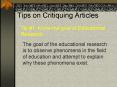 Tips on Critiquing Articles